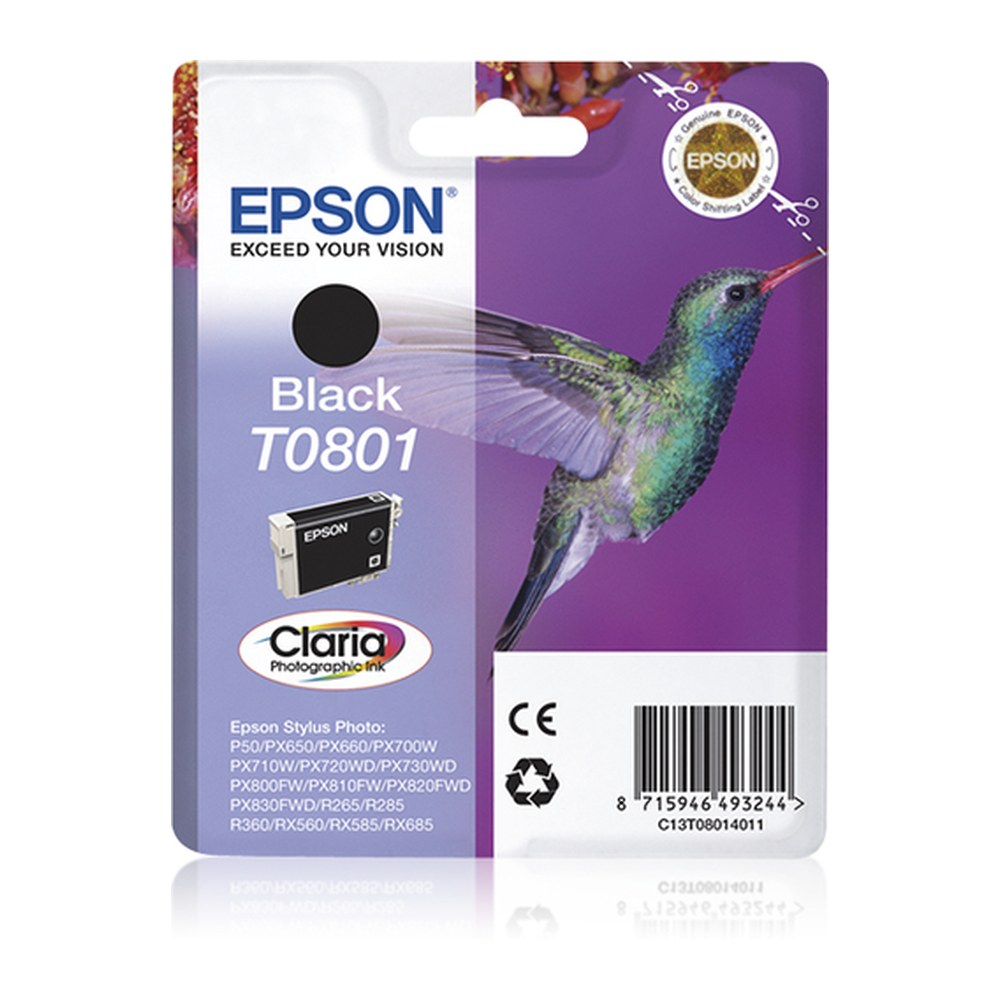 Cartouche d'origine Epson C13T08014021 / T0801 - noire