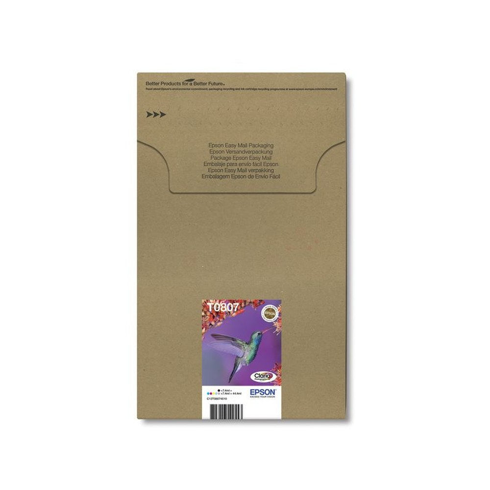 Cartouches d'origines Epson C13T08074510 / T0807 - multipack 6 couleurs : noire, cyan, magenta, jaune