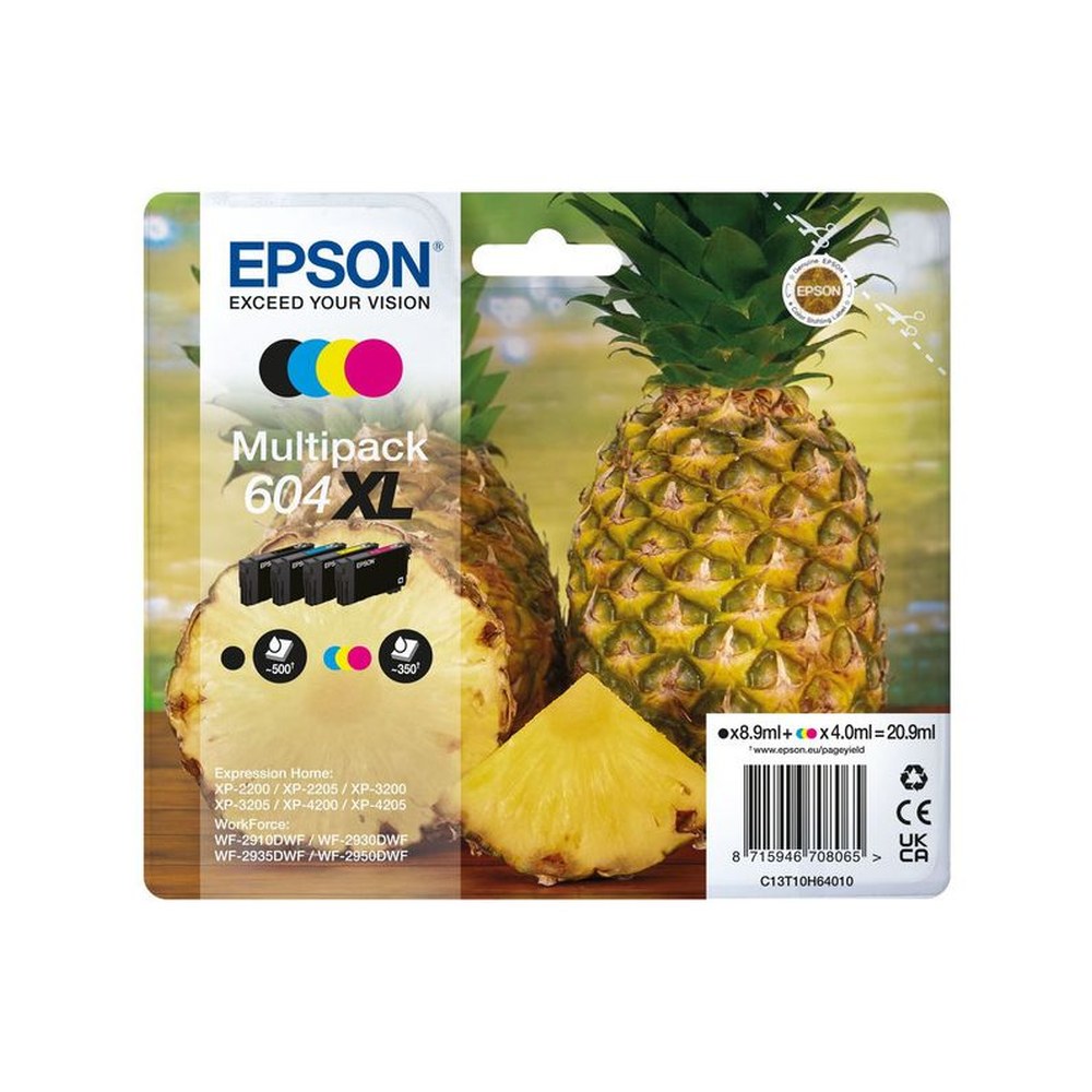 Cartouches d'origines Epson C13T10H64020 / 604XL - multipack 4 couleurs : noire, cyan, magenta, jaune