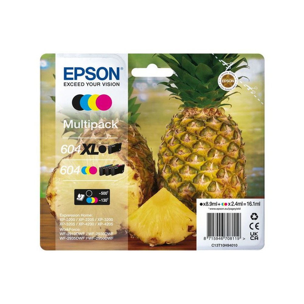 Cartouches d'origines Epson C13T10H94010 / 604XL/604 - multipack 4 couleurs : noire, cyan, magenta, jaune
