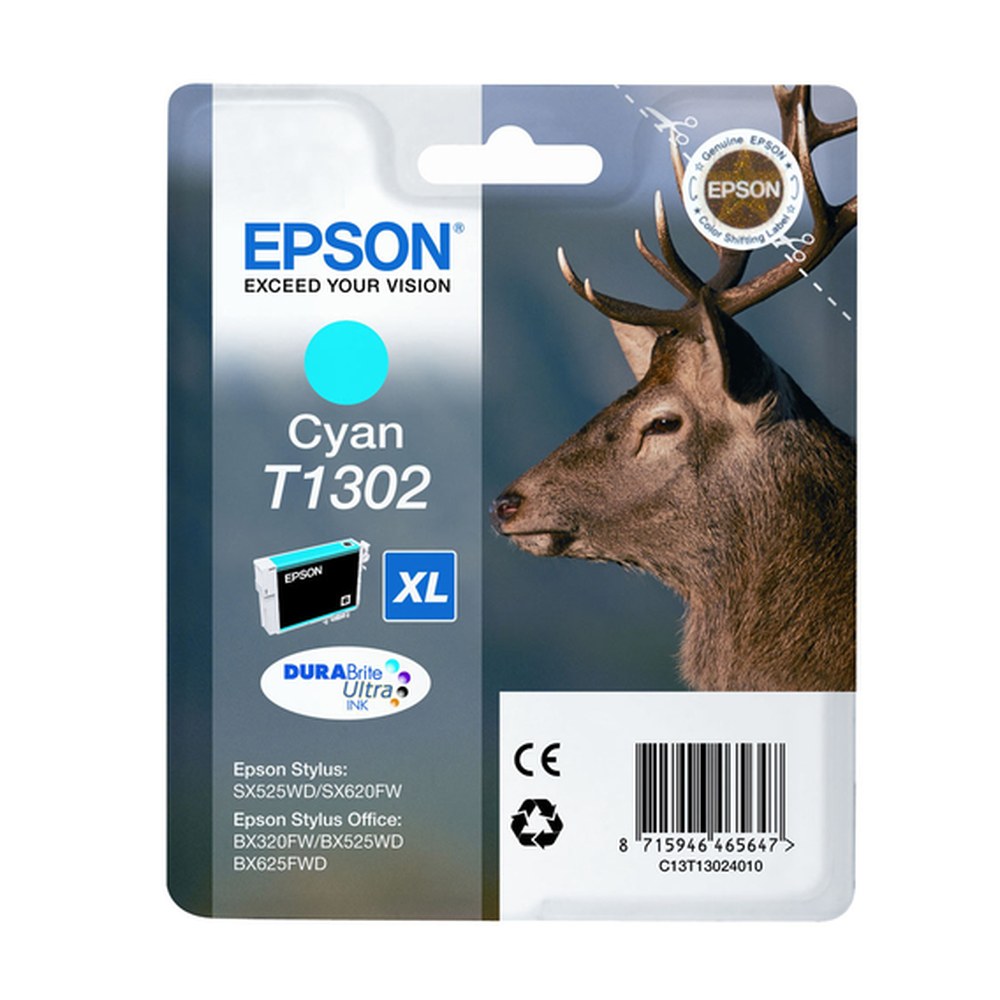 Cartouche d'origine Epson C13T13024010 / T1302 - cyan
