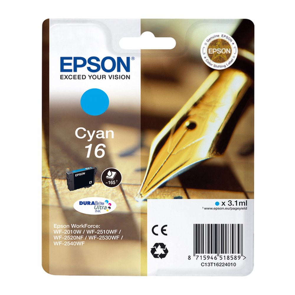 Cartouche d'origine Epson C13T16224010 / 16 - cyan