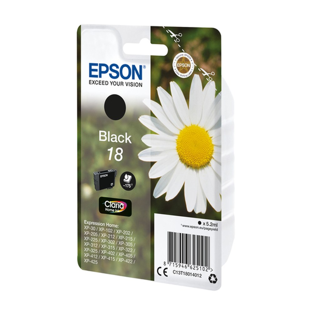 Cartouche d'origine Epson C13T18014012 / 18 - noire