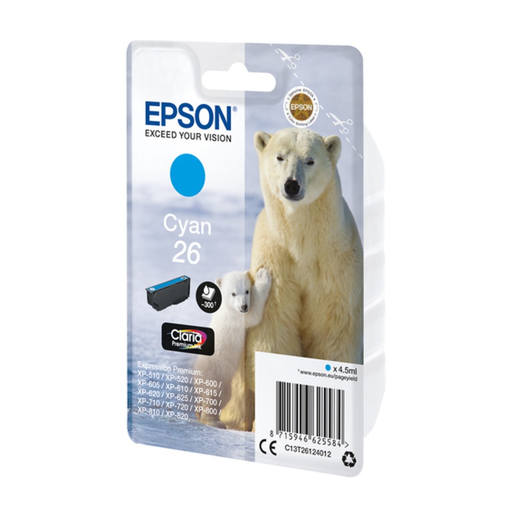 Cartouche d'origine Epson C13T26124012 / 26 - cyan