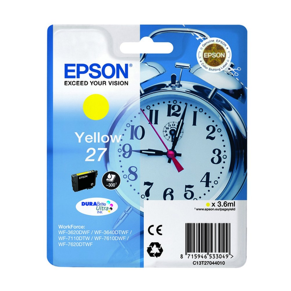 Cartouche d'origine Epson C13T27044010 / 27 - jaune