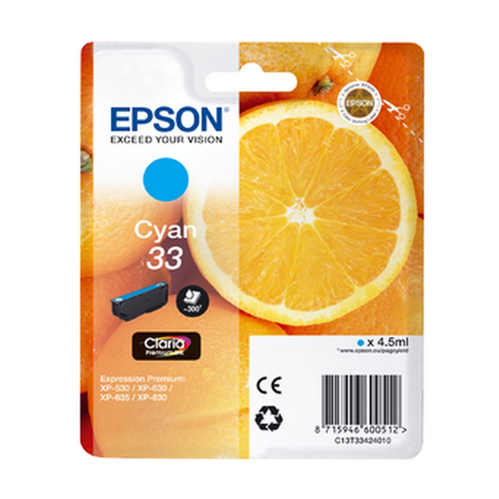 Cartouche d'origine Epson C13T33424010 / 33 - cyan