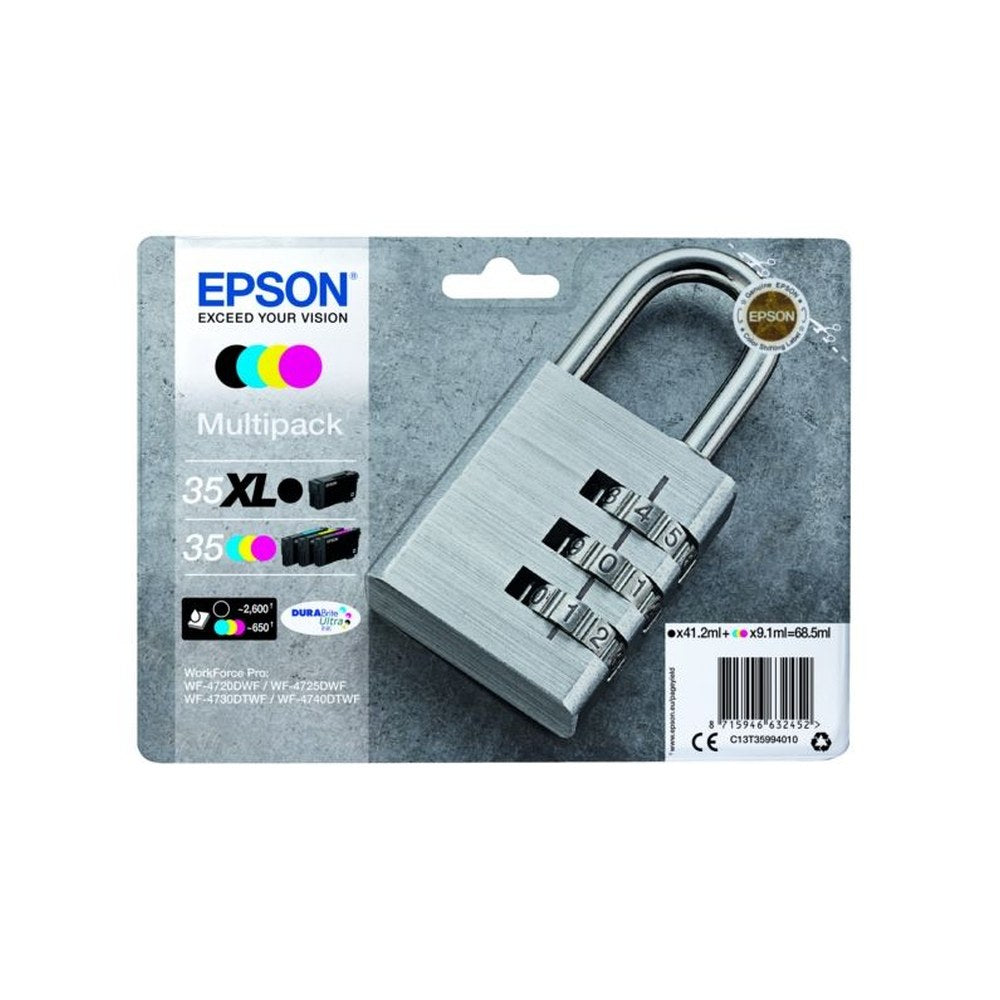Cartouches d'origines Epson C13T35994010 / 35XL/35 - multipack 4 couleurs : noire, cyan, magenta, jaune