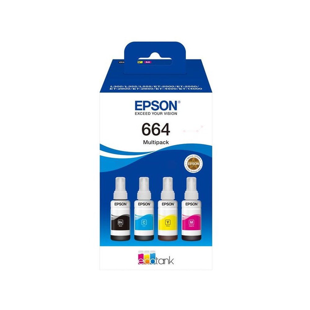 Cartouches d'origines Epson C13T66464A / 664 - multipack 4 couleurs : noire, cyan, magenta, jaune