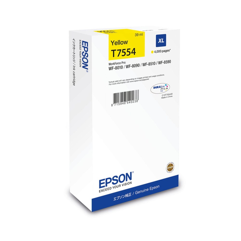 Cartouche d'origine Epson C13T75544N / T7554 - jaune