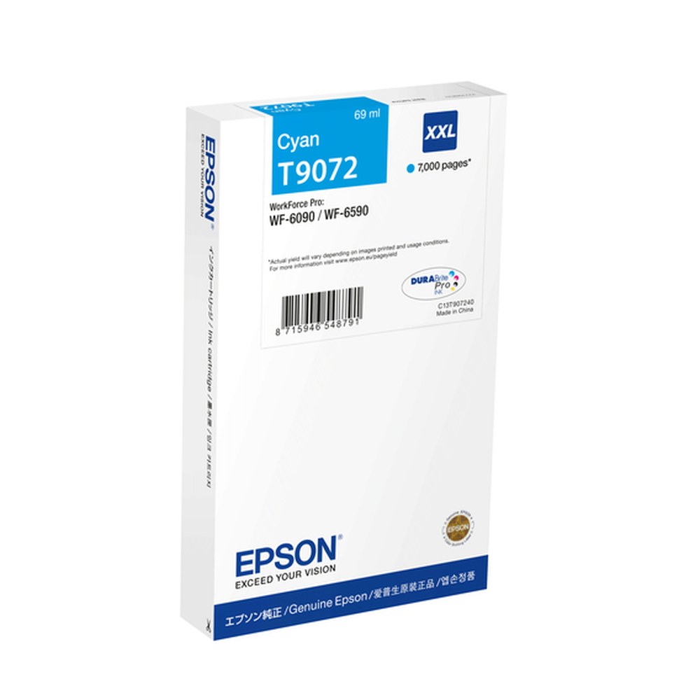 Cartouche d'origine Epson C13T90724N / T9072 - cyan