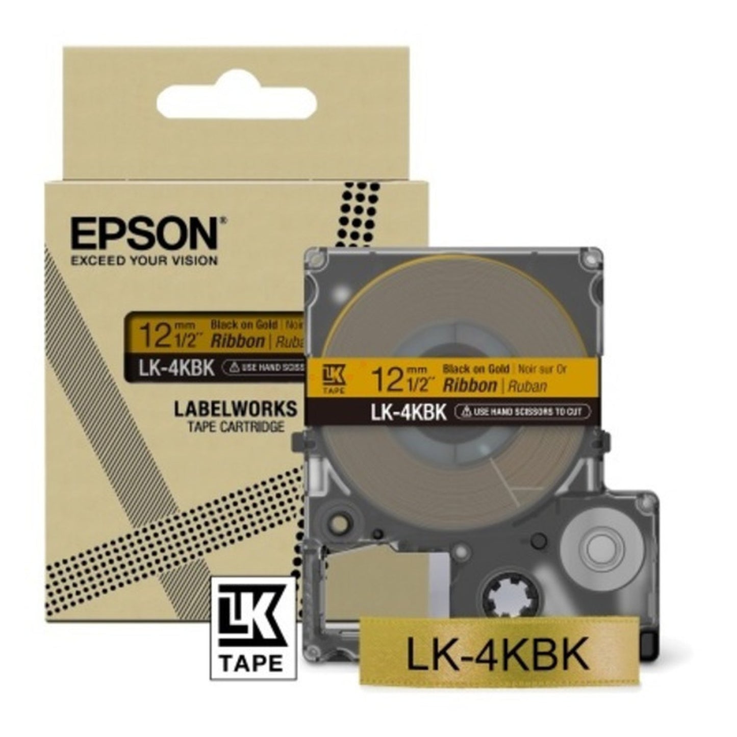 Ruban d'origine Epson C53S654001 / LK-4KBK - noir, or