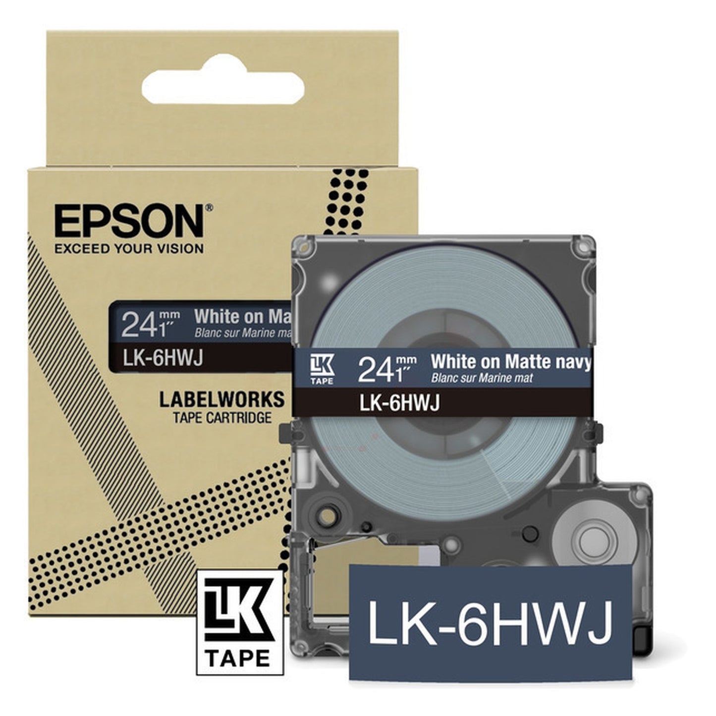 Rouleau d'étiquettes d'origine Epson C53S672086 / LK-6HWJ - bleu, blanc