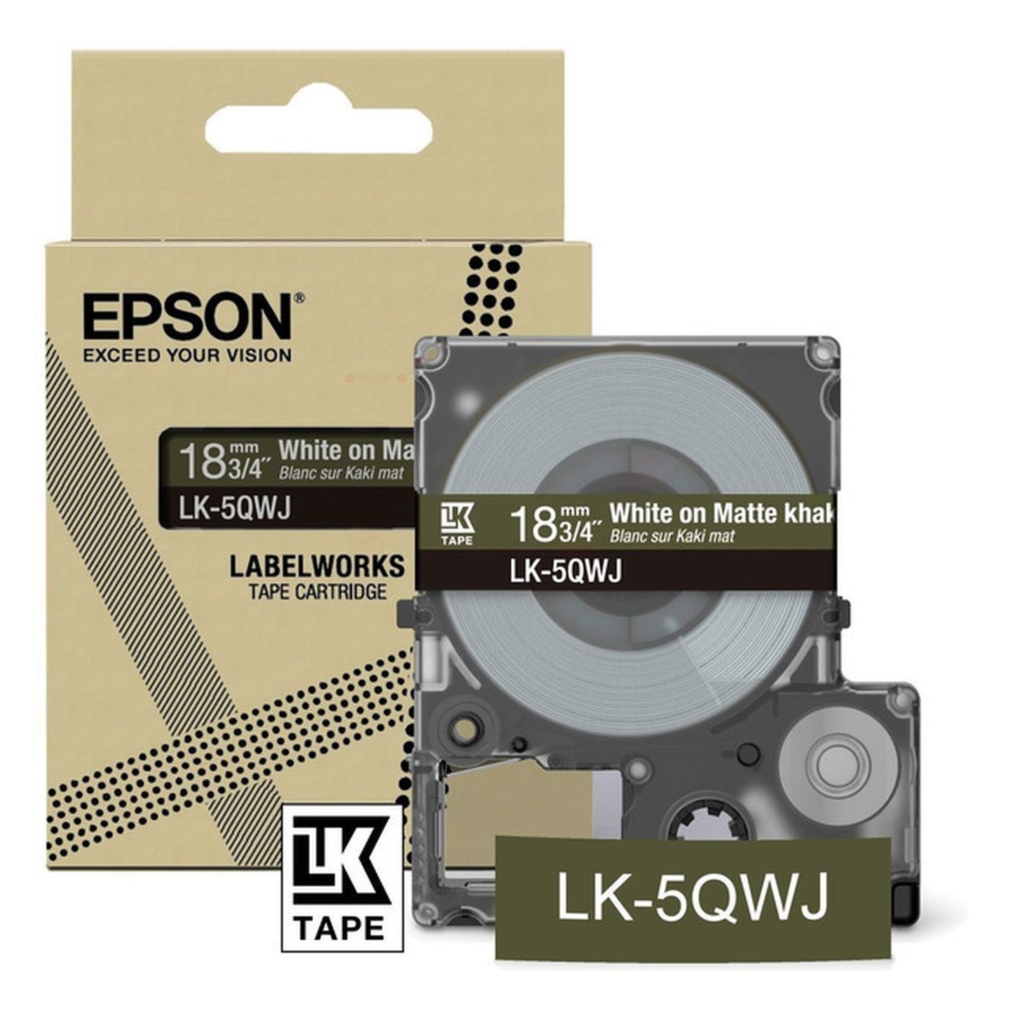 Rouleau d'étiquettes d'origine Epson C53S672089 / LK-5QWJ - blanc