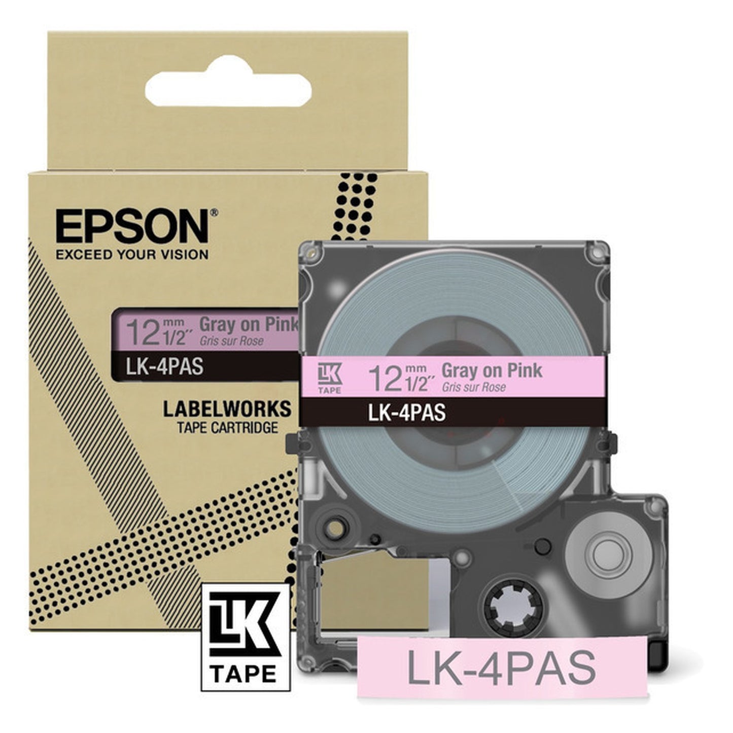 Rouleau d'étiquettes d'origine Epson C53S672103 / LK-4PAS - gris, rose