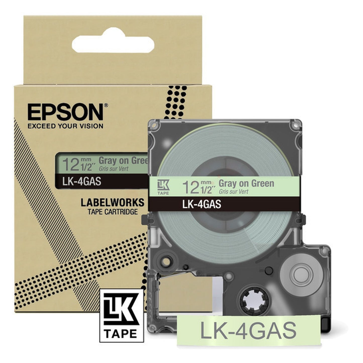 Rouleau d'étiquettes d'origine Epson C53S672105 / LK-4GAS - gris, vert
