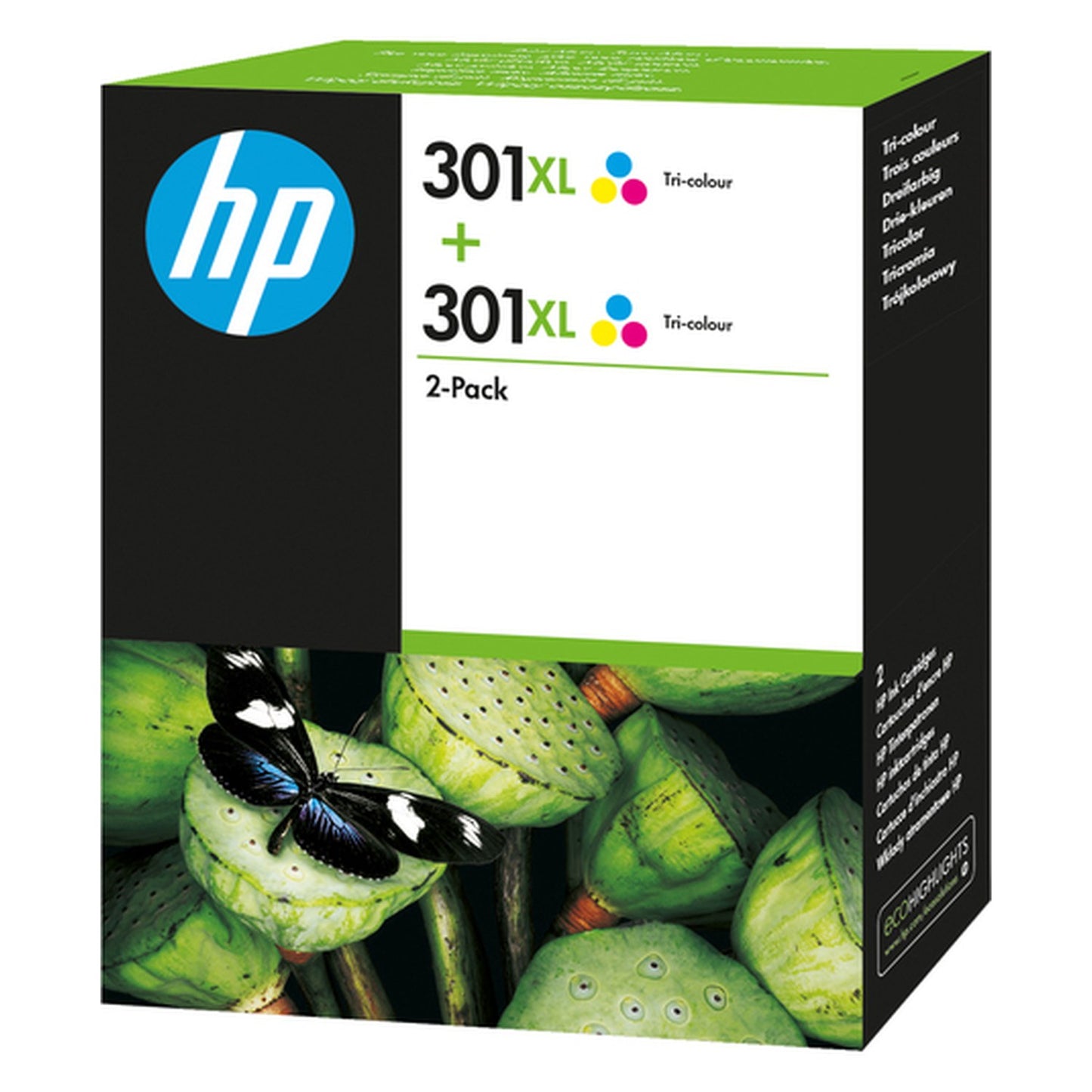 LOT de 2 Cartouches d'Encre de Marque HP D8J46AE N°301XL Couleur (Cyan, Magenta, Jaune) (2 x 330 pages)