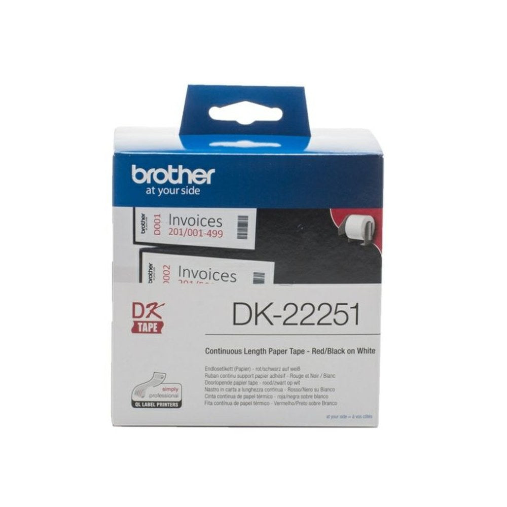 Étiquettes d'origines Brother DK22251 - noire, rouge, blanche