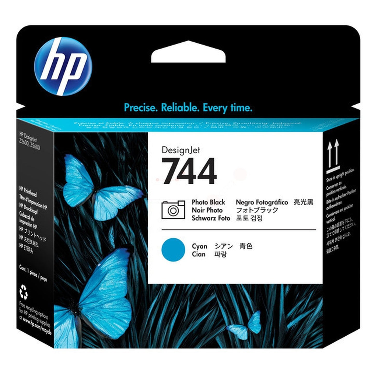 Tête d'impression d'origine HP F9J86A / 744 - noire, cyan
