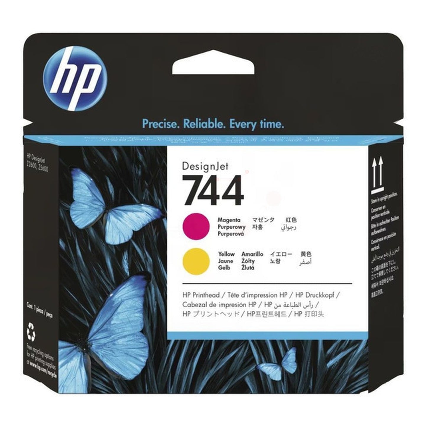 Tête d'impression d'origine HP F9J87A / 744 - magenta, jaune