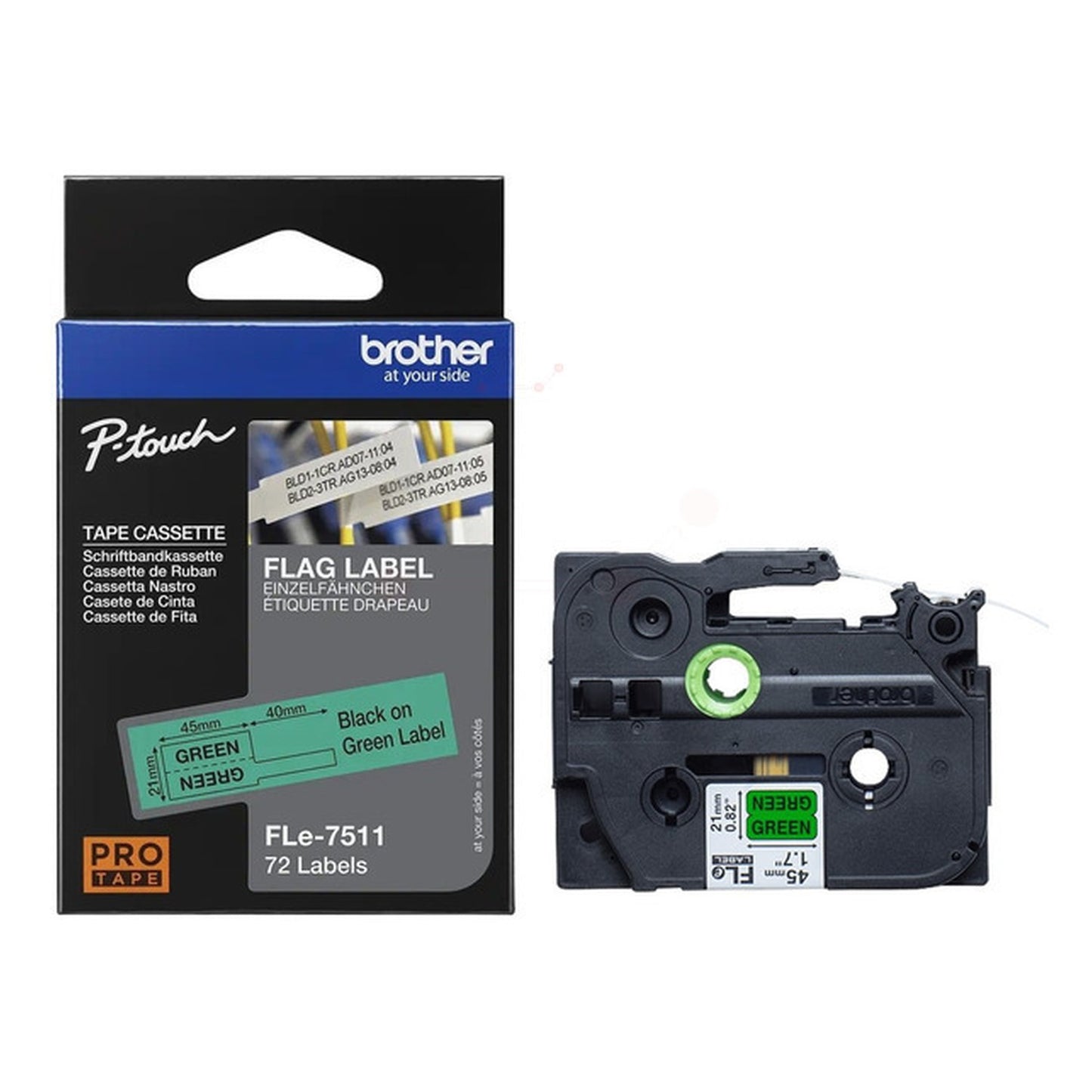 Ruban cassette d'origine Brother FLE7511 - vert