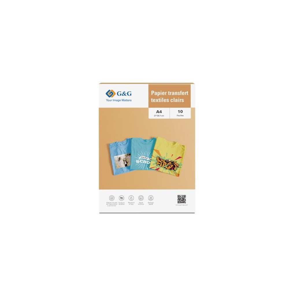 Papiers Transfert T-shirt clair - A4 - 10 feuilles