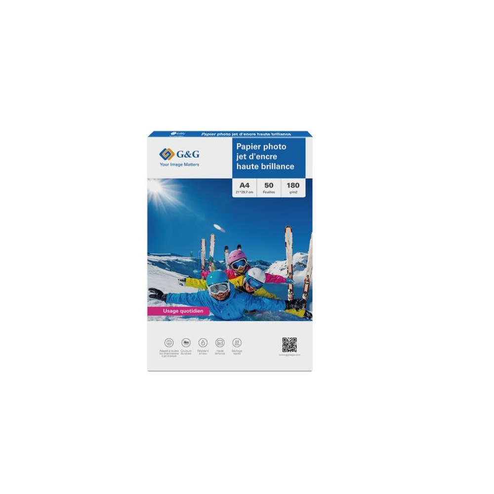 Papiers photo brillant - A4 - 50 feuilles - 180g