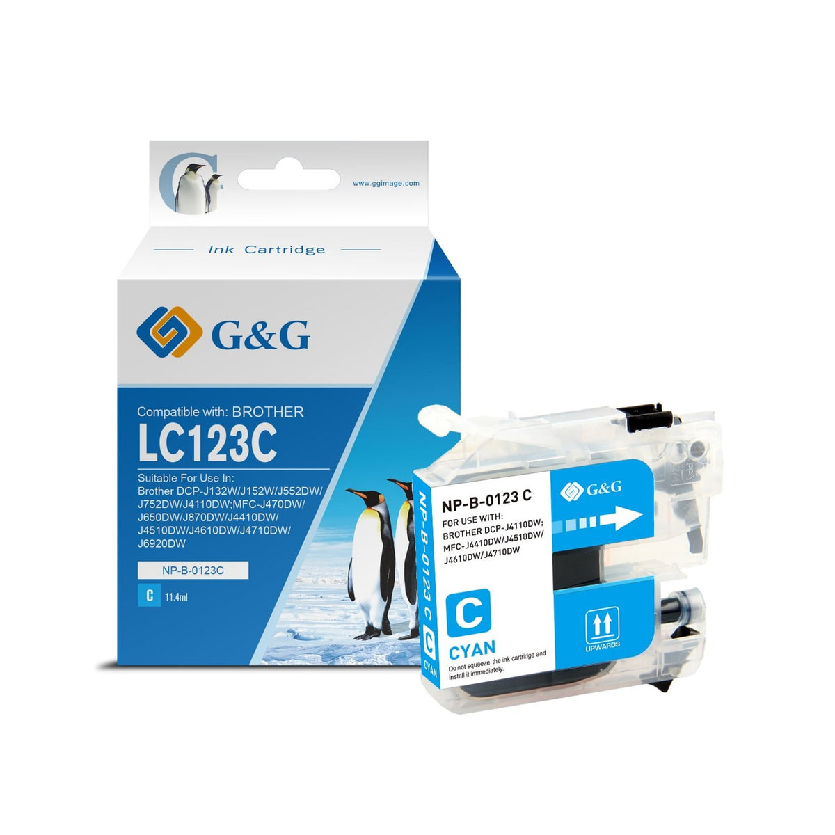 Cartouche compatible premium Brother LC123C - cyan