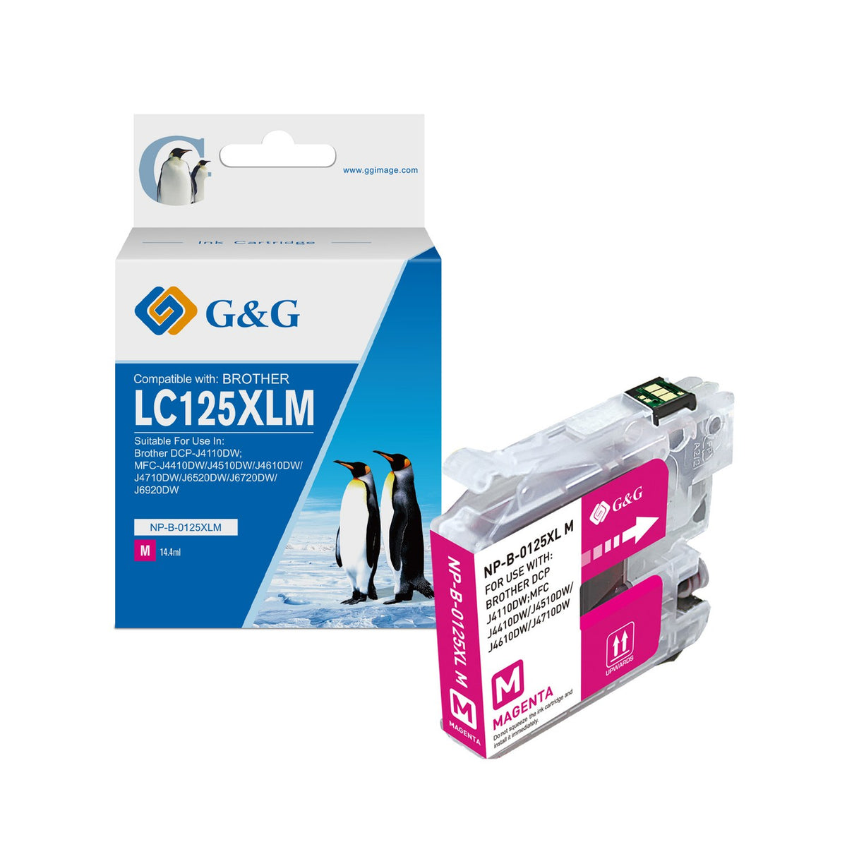 Cartouche compatible premium Brother LC125XLM - magenta