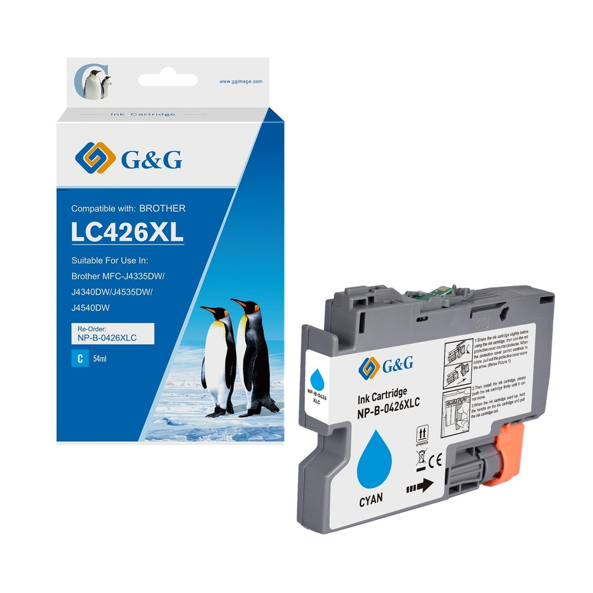 Cartouche compatible premium Brother LC426XLC - cyan