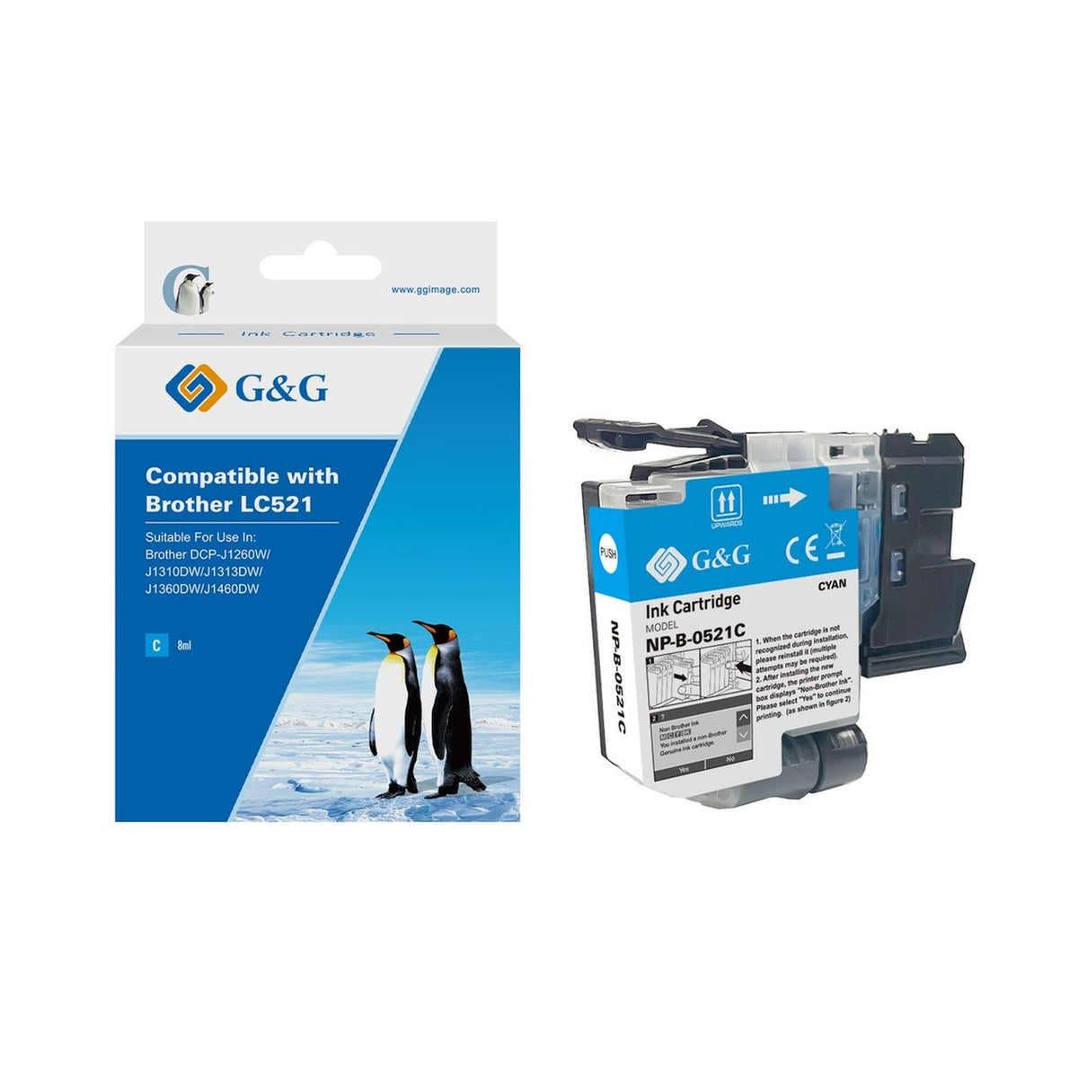 Cartouche compatible premium Brother LC521C - cyan