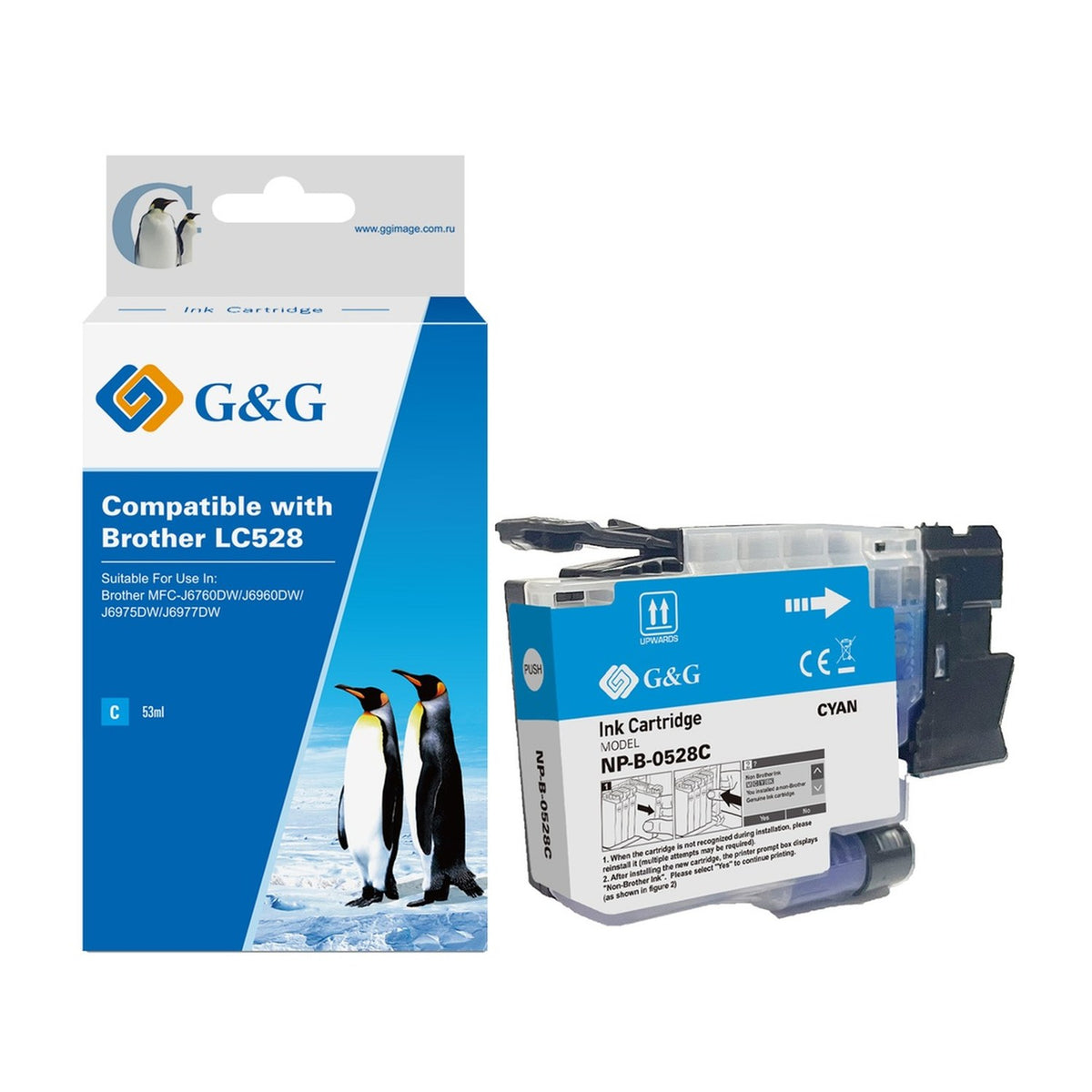 Cartouche compatible premium Brother LC528C - cyan