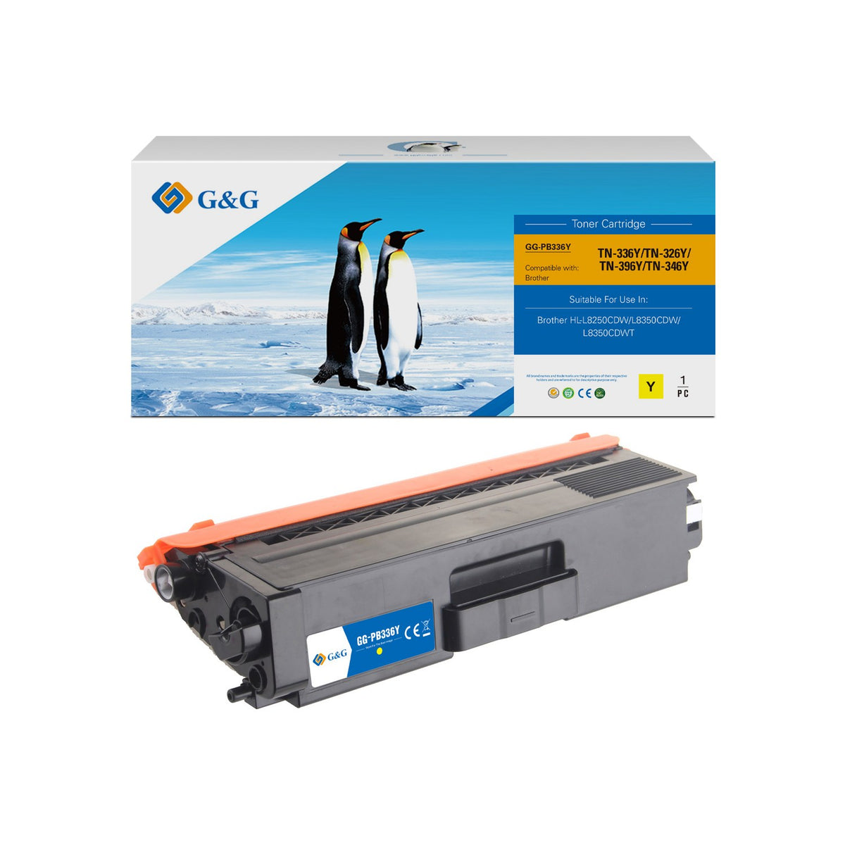 Toner compatible premium Brother TN326Y - jaune