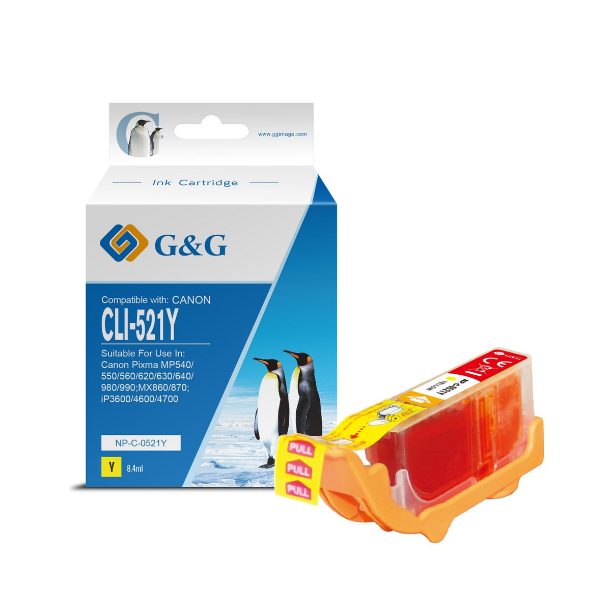 Cartouche compatible premium Canon 2936B001 / CLI-521 Y - jaune