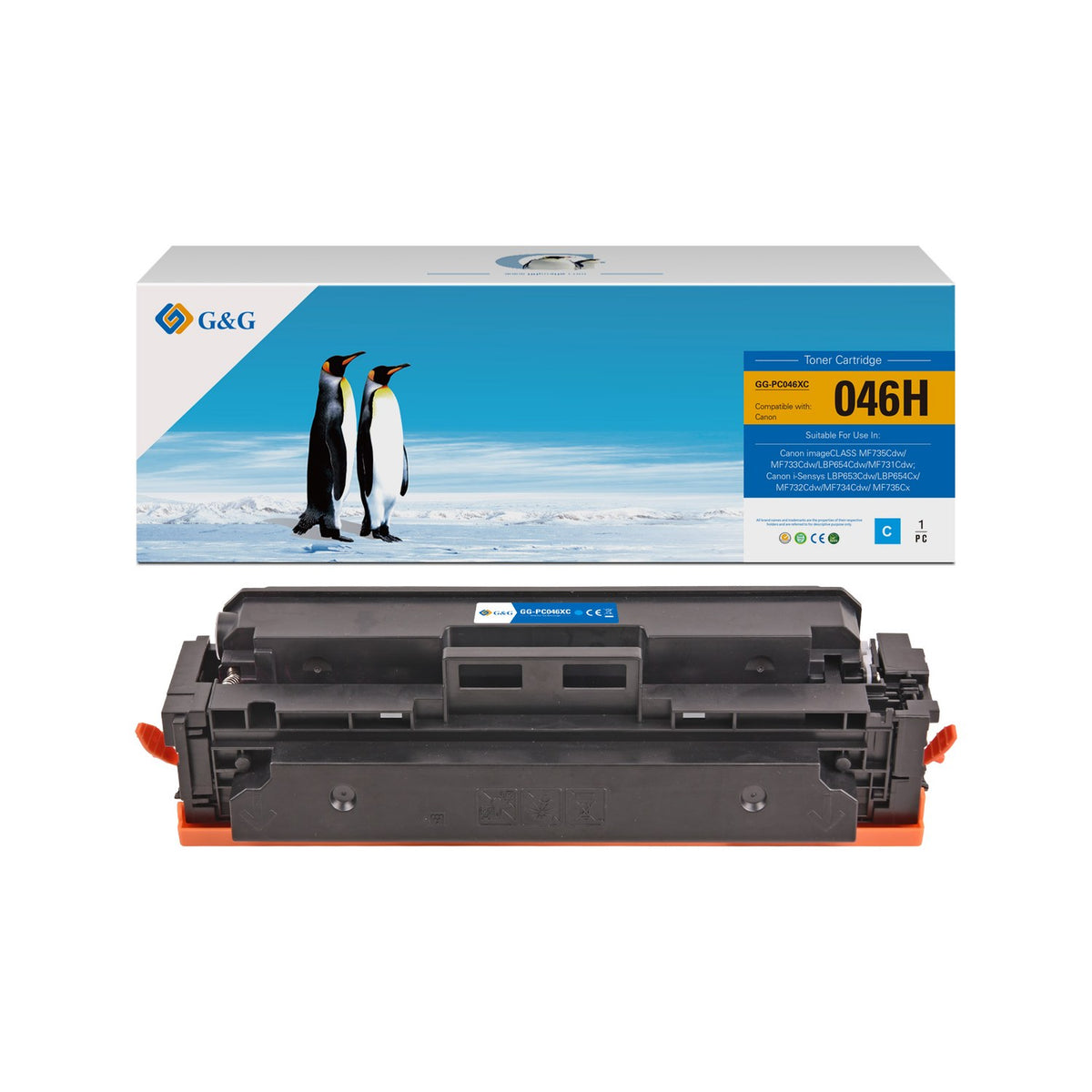 Toner compatible premium Canon 1253C002 / 046H - cyan