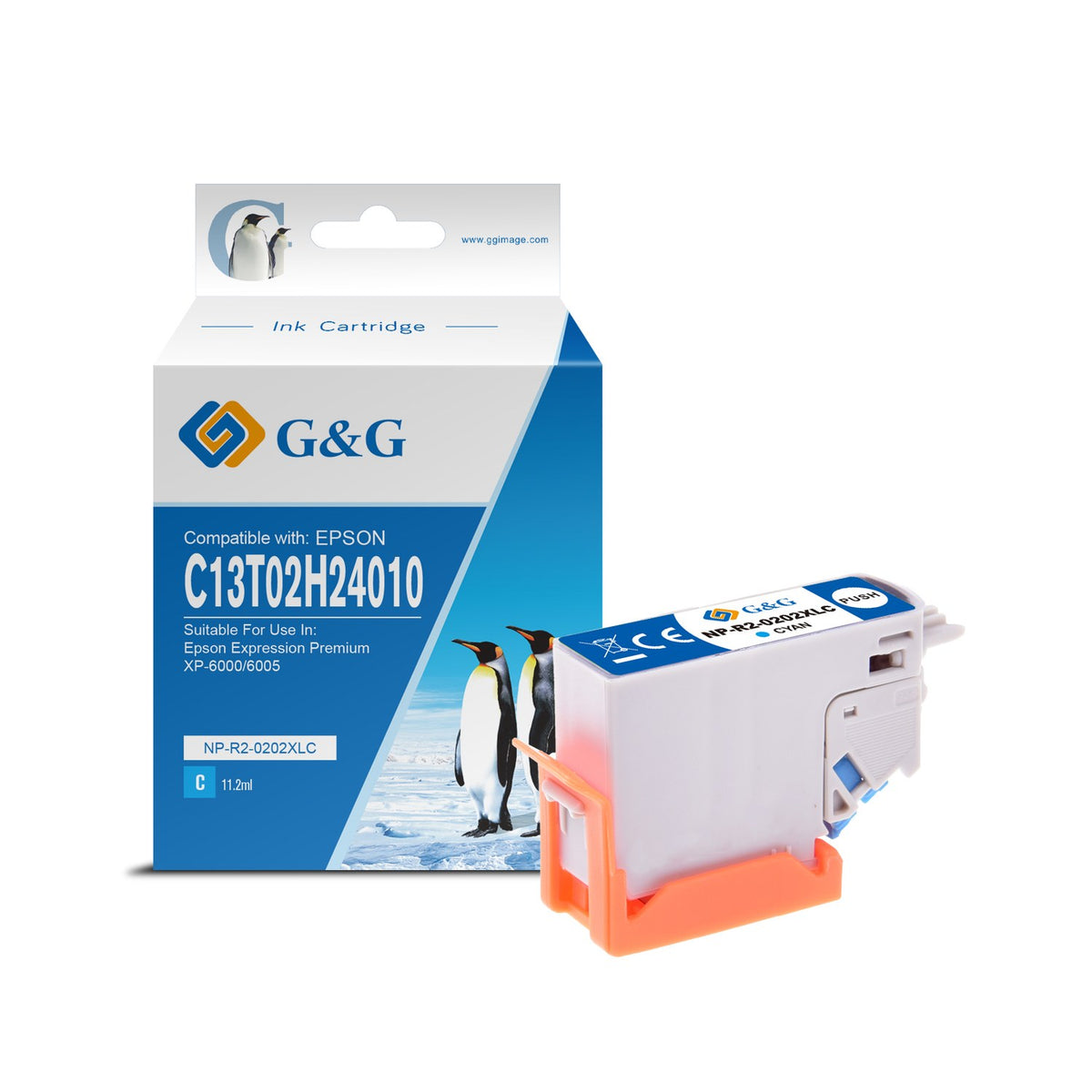 Cartouche compatible premium Epson C13T02H24010 / 202XL - cyan