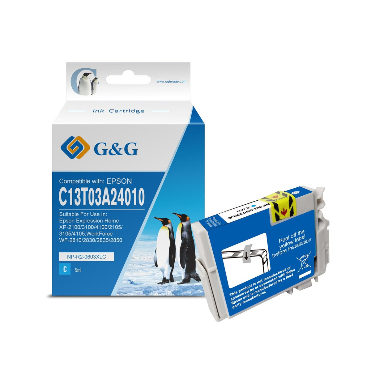 Cartouche compatible premium Epson C13T03A24010 / 603XL - cyan