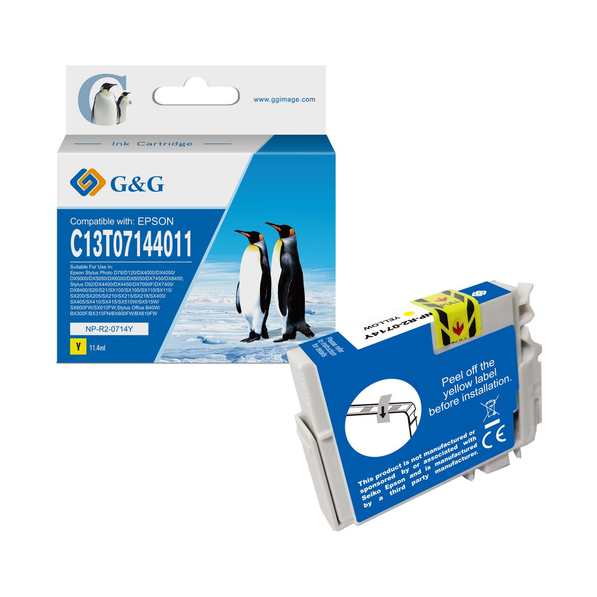 Cartouche compatible premium Epson C13T07144011 / T0714 - jaune