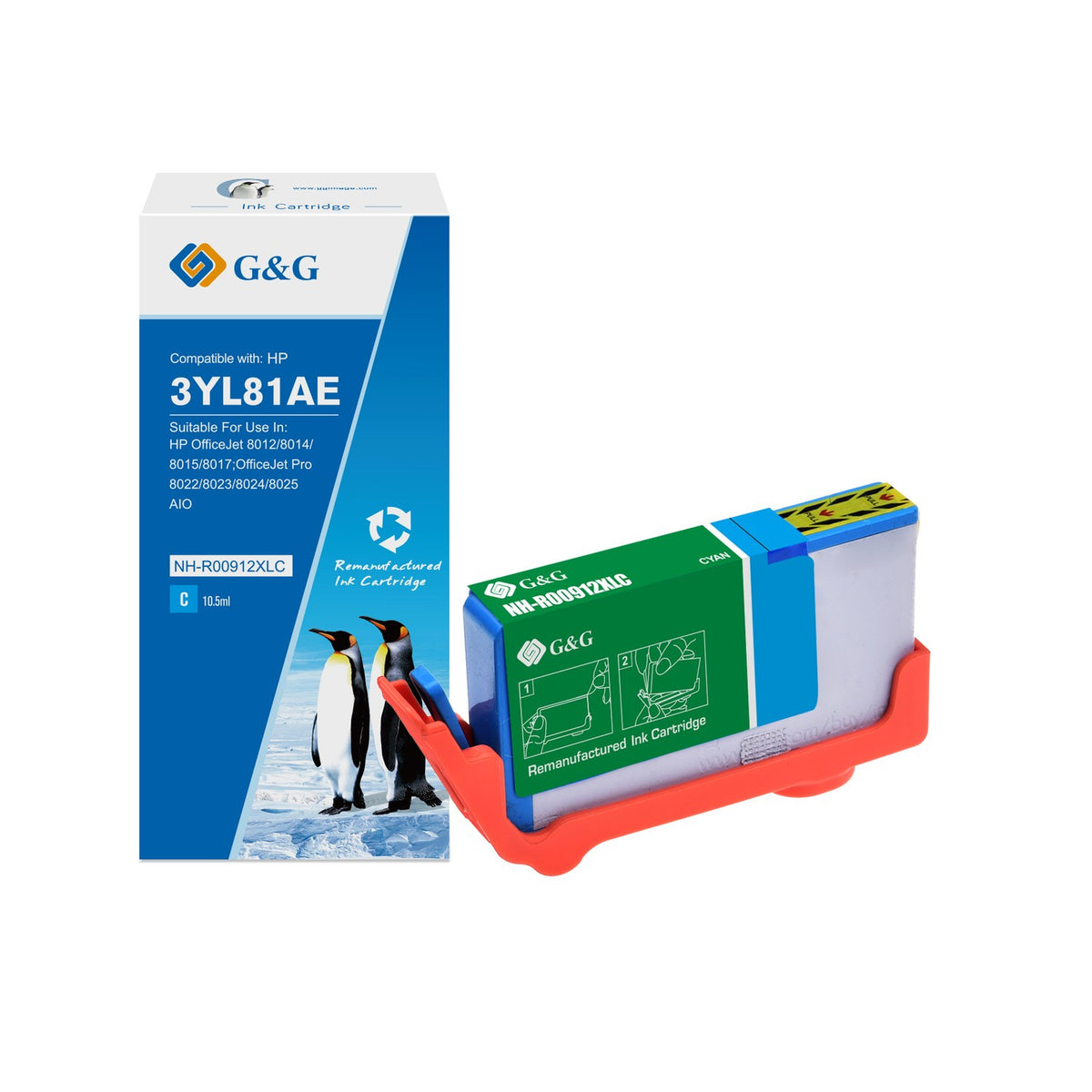 Cartouche compatible premium HP 3YL81AE / 912XL - cyan
