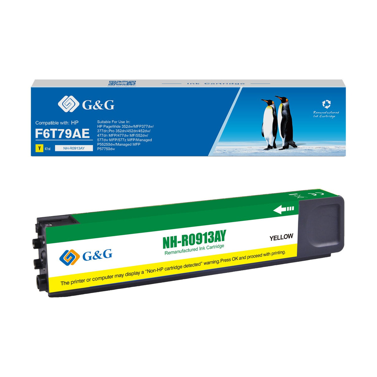 Cartouche compatible premium HP F6T79AE / 913A - jaune