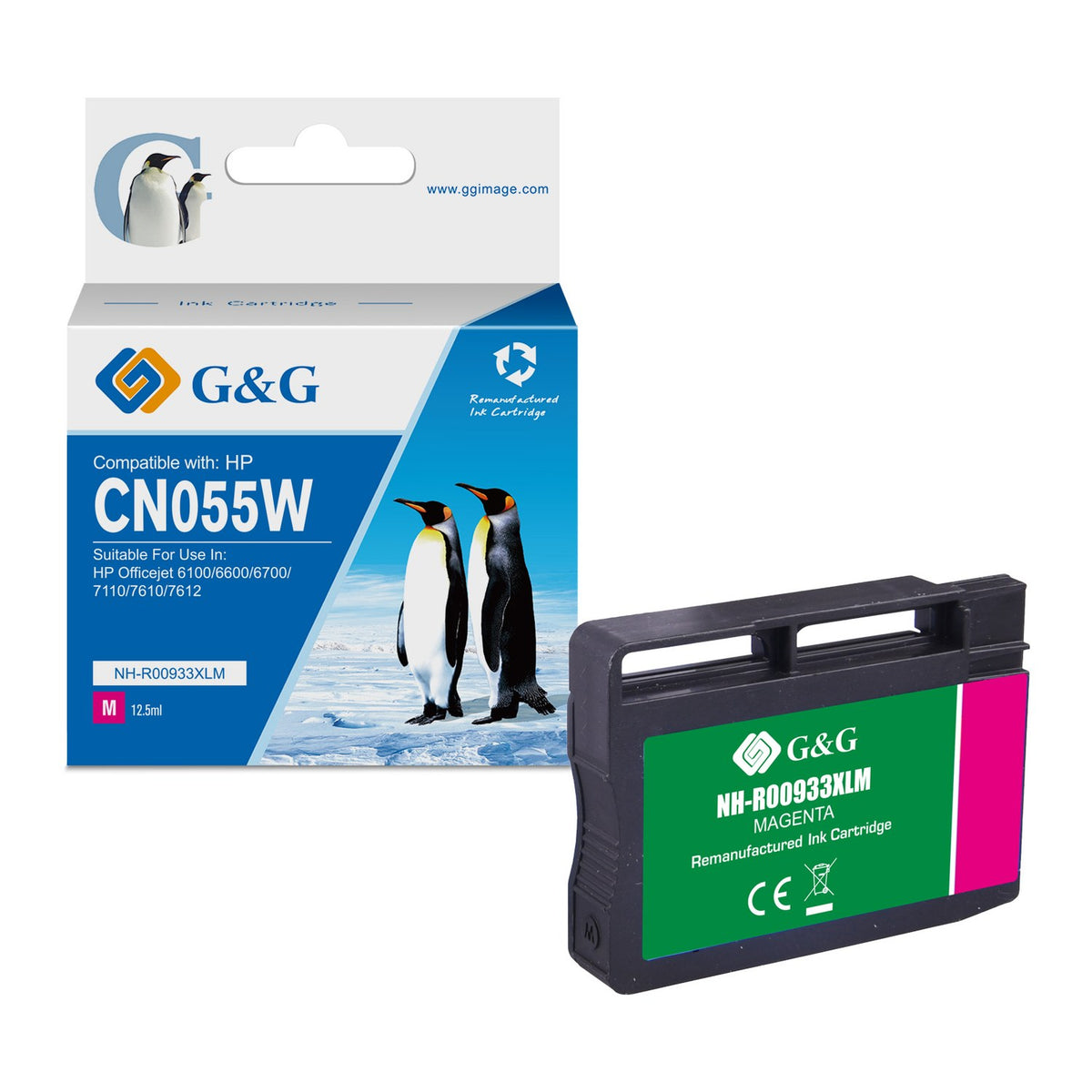 Cartouche compatible premium HP CN055AE / 933XL - magenta