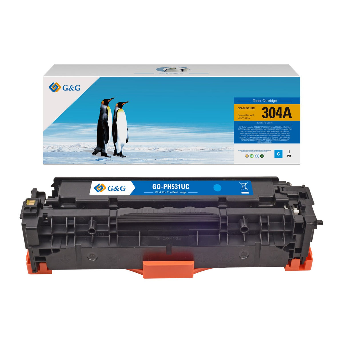 Toner compatible premium HP CC531A / 304A - cyan