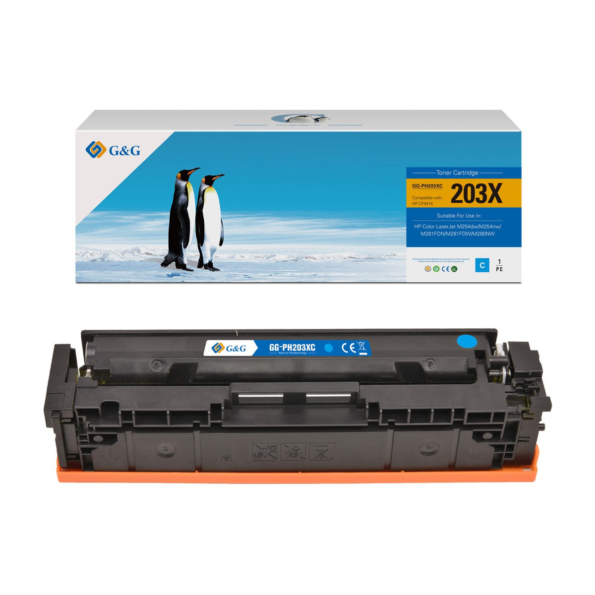 Toner compatible premium HP CF541X / 203X - cyan