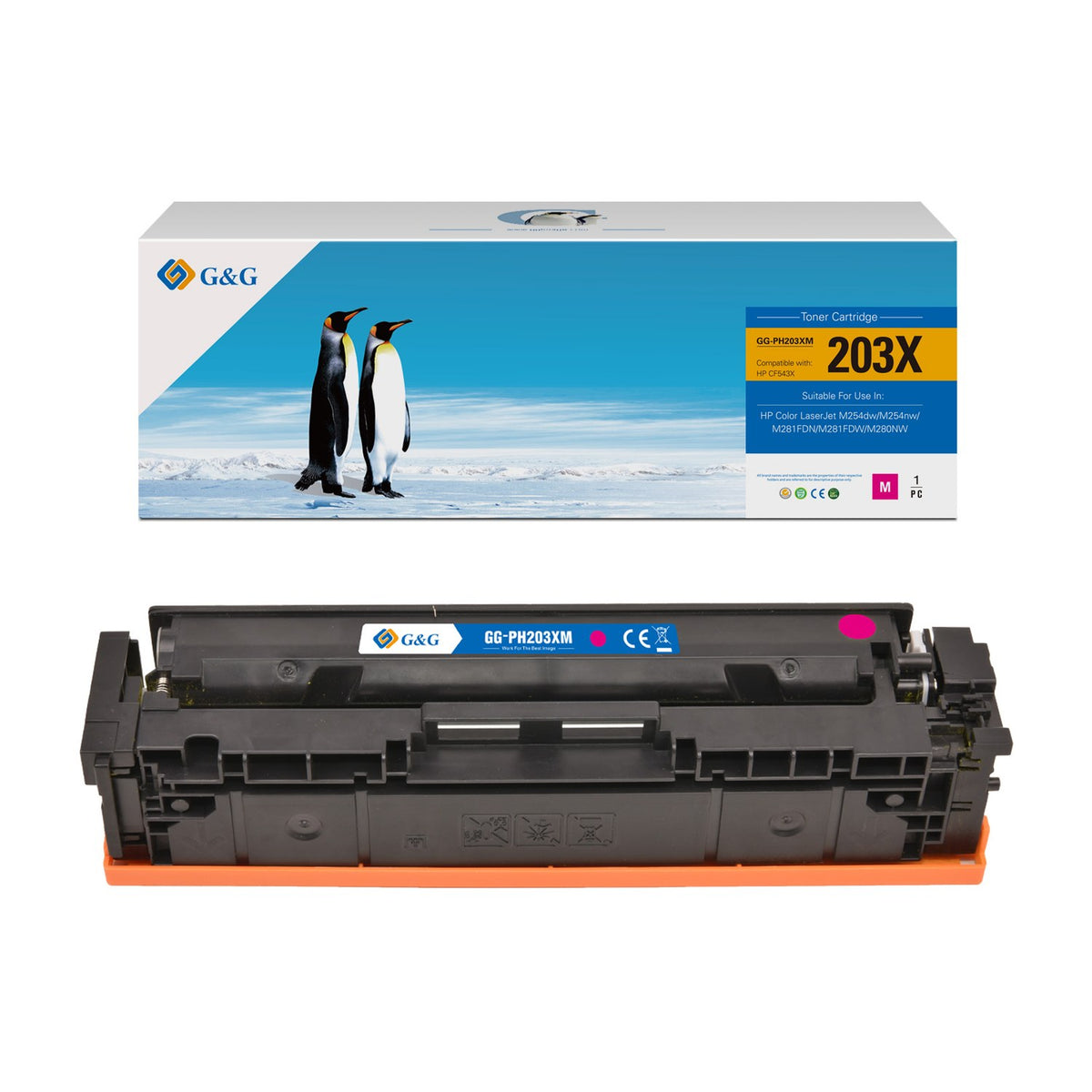 Toner compatible premium HP CF543X / 203X - magenta