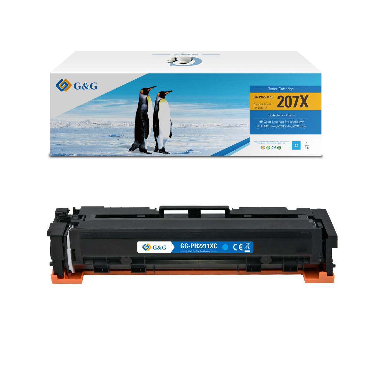Toner compatible premium HP W2211X / 207X - cyan