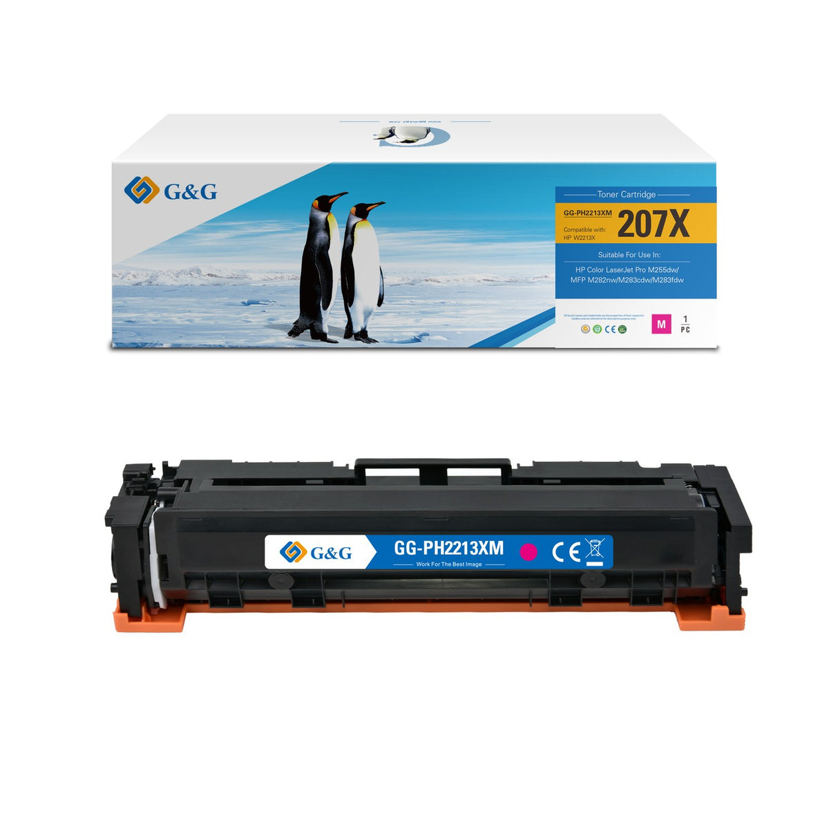 Toner compatible premium HP W2213X / 207X - magenta