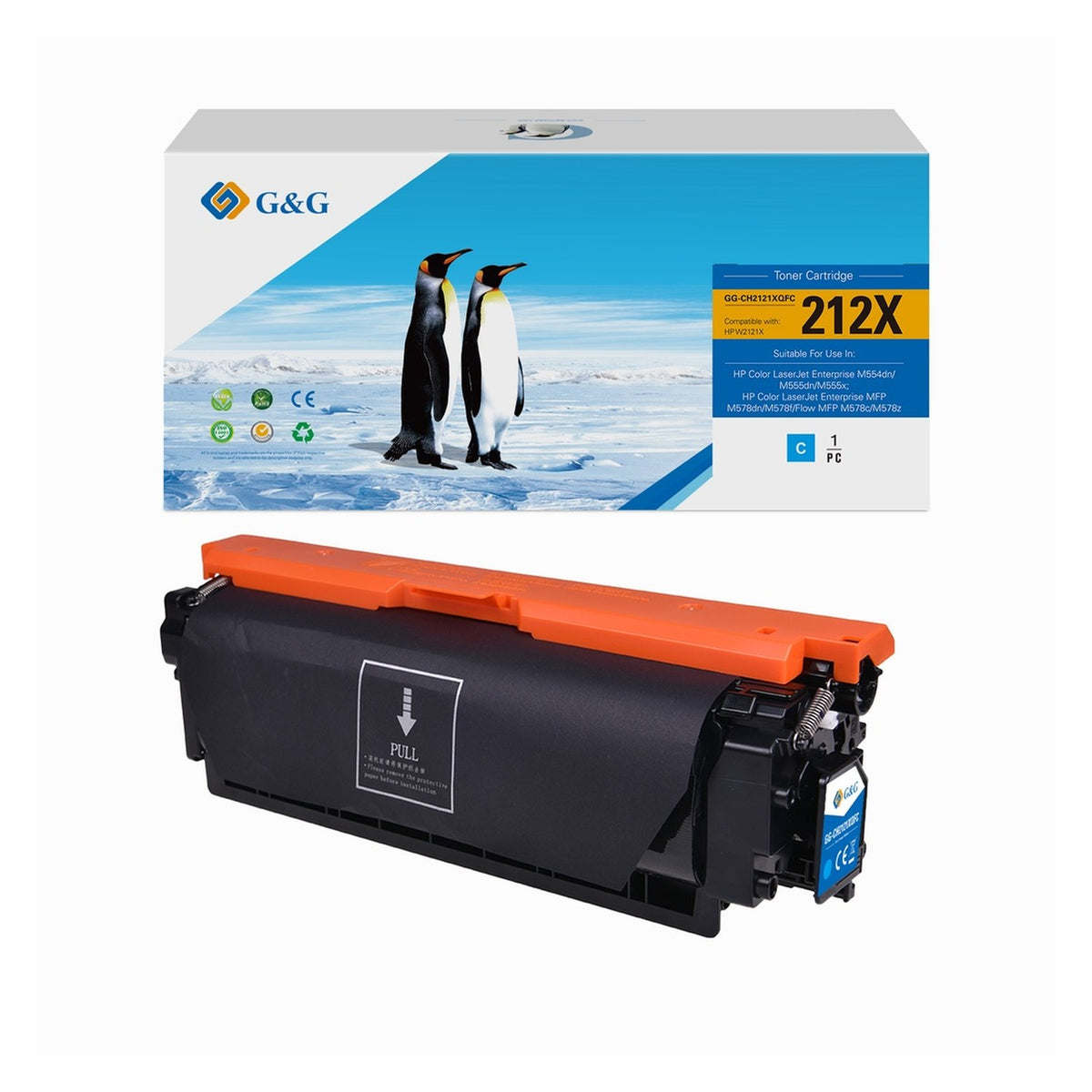 Toner compatible premium HP W2121X / 212X - cyan