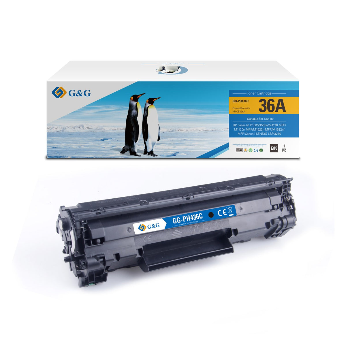 Toner compatible premium HP CB436A / 36A - noir