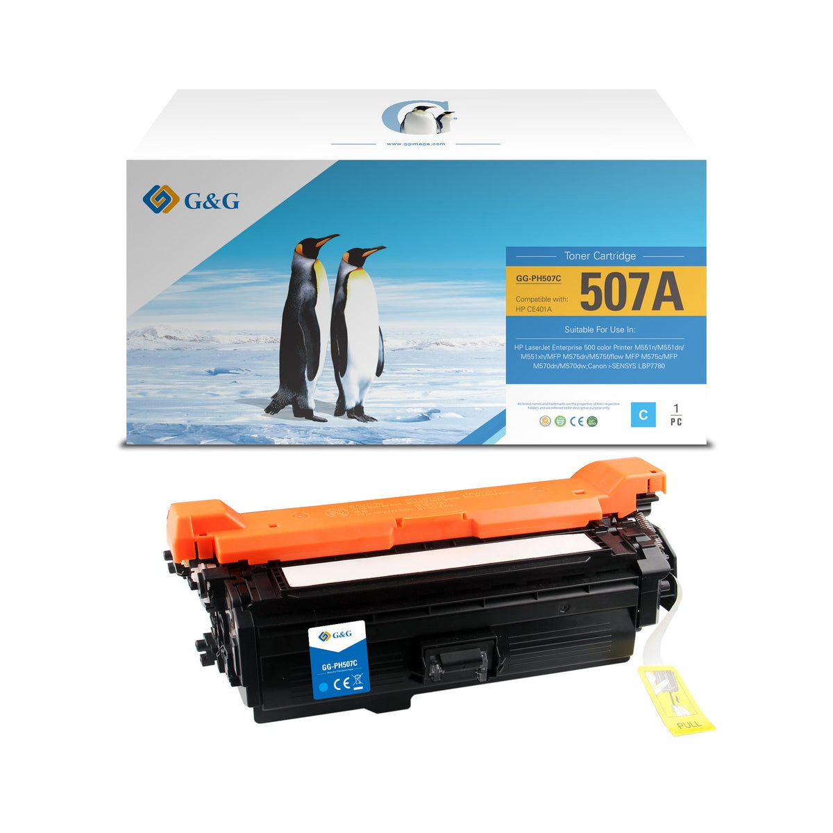 Toner compatible premium HP CE401A / 507A - cyan