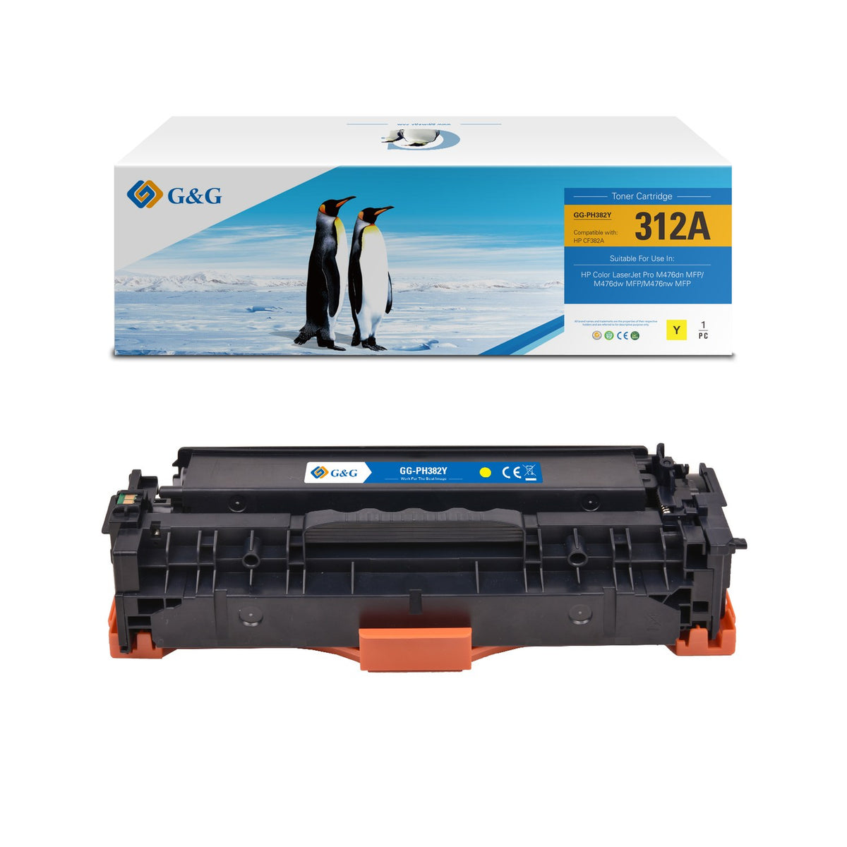 Toner compatible premium HP CF382A / 312A - jaune
