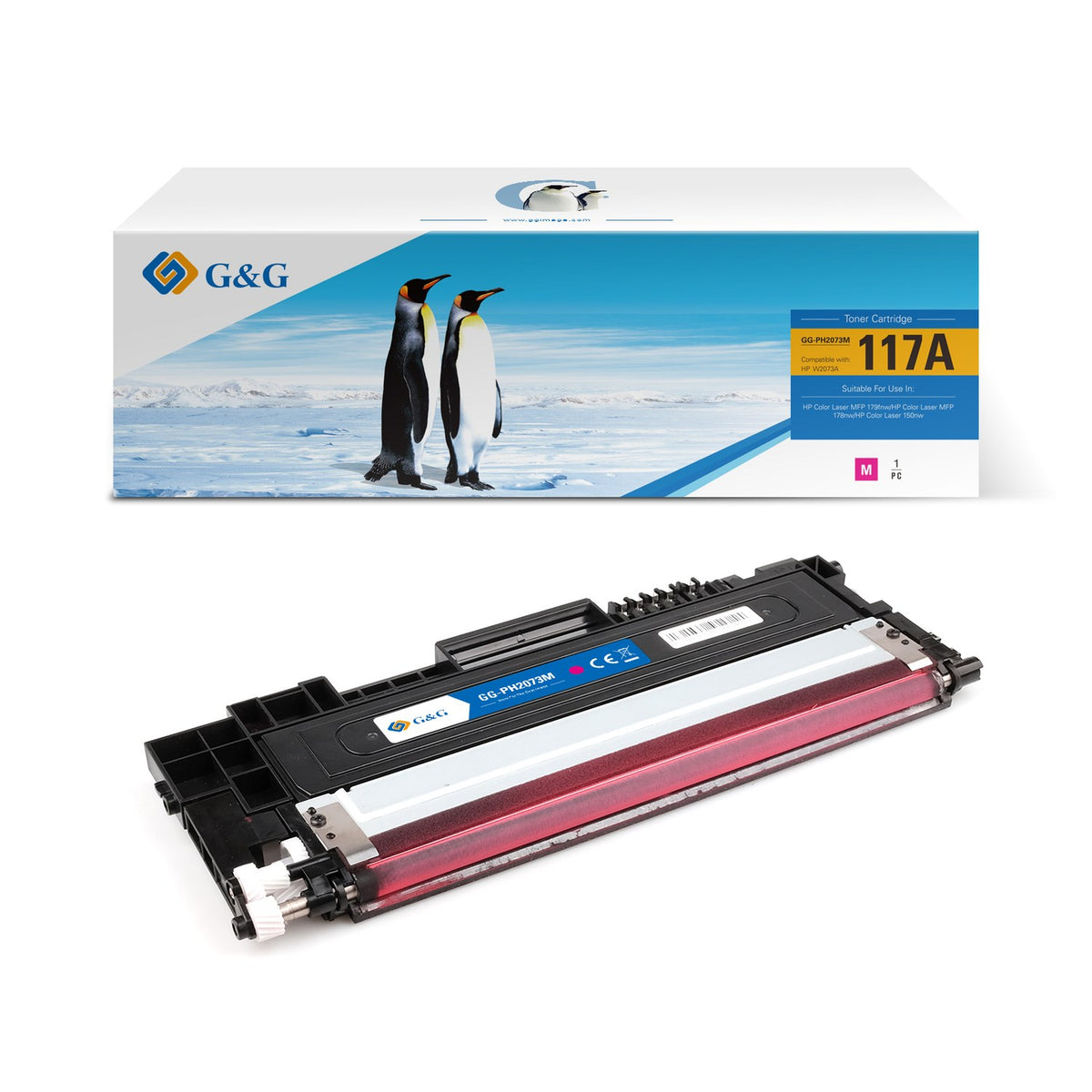 Toner compatible premium HP W2073A / 117A - magenta